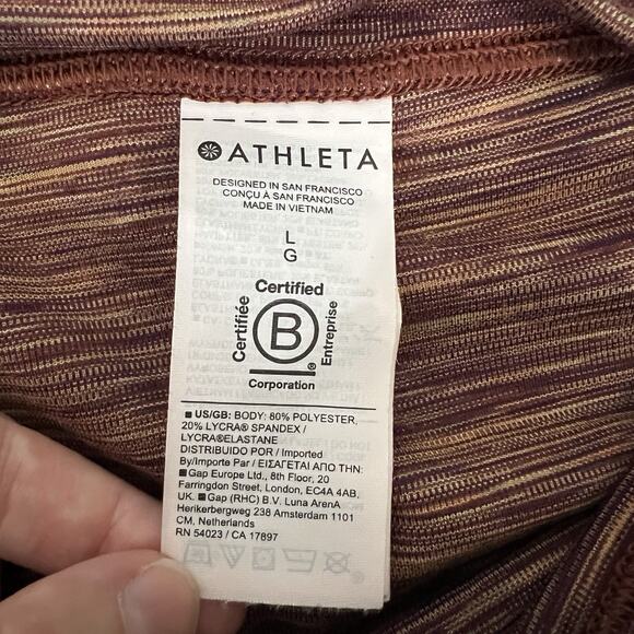 Athleta Transcend Textured 7/8 Tight Leggings Nova Dye Brown Women’s Size Large - Picture 10 of 11